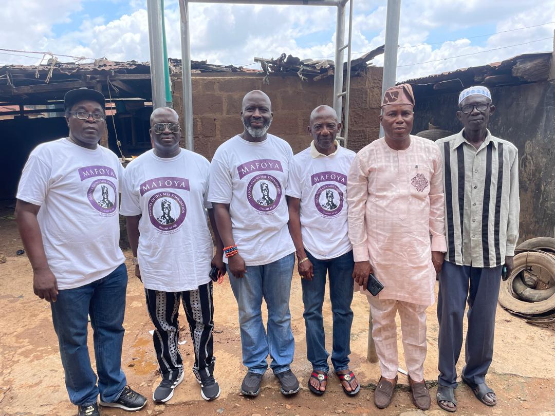 Mogaji Agboola with foundation members and community elders